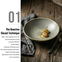 Vente en gros directe d'usine, bol à soupe en céramique nordique, porcelaine non toxique, compatible lave-vaisselle, écologique, pour restaurant