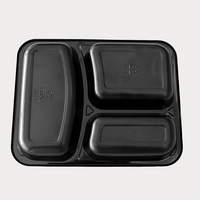 Barquettes alimentaires CPET noires de qualité supérieure pour compagnies aériennes, résistantes aux hautes et basses températures, micro-ondables, recyclables, boîtes repas jetables sous blister