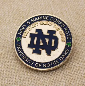 Nhà Máy Giá tùy chỉnh men vàng trường kỷ niệm đồng xu đại học của Notre Dame thách thức đồng xu - Product Image 1