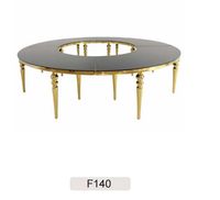 Table moderne en verre incurvé et acier inoxydable en forme de S, pliable, facile à nettoyer, pour hôtel, salon ou extérieur