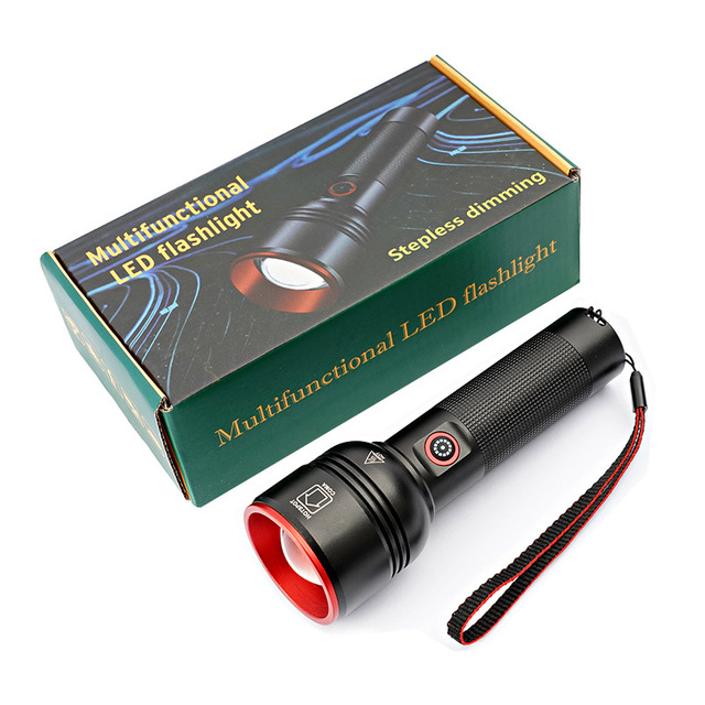 Helius LEP White Laser Flashlight Torch Aluminum Alloy Zoomable Long Range High Power Tactical Light for Hunting Search Outdoor