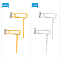 Barre d'appui relevable pour salle de bain avec particules antidérapantes en ABS / Support au sol et base renforcée en acier inoxydable / Main courante accessible