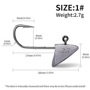 Hameçon triangulaire à tête plombée Yiwu n° Tête de plomb en acier à haute teneur en carbone 2.5 pour la pêche au bar en rivière, leurre de pêche, hameçon XY353 - Product Image 4