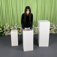 Ensemble de supports carrés blancs pour mariage, colonnes de présentation en métal pour table de desserts, décoration de fête et d'événements