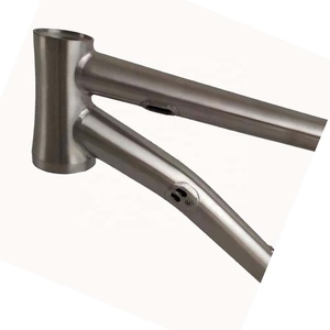 Cadre de <span class=keywords><strong>VTT</strong></span> en titane argenté NH avec passage de câbles interne et transmission par <span class=keywords><strong>courroie</strong></span> pour vélos à pneus larges et vélos de route (garantie 2 ans) - Product Image 2