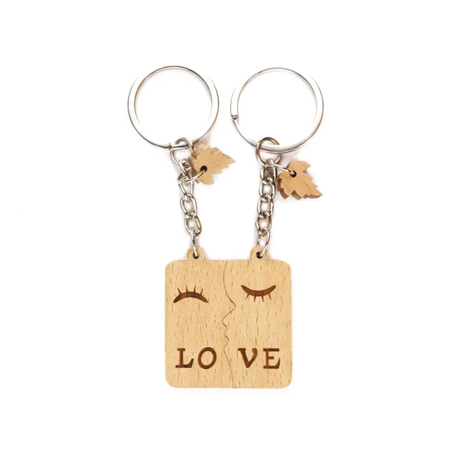 Custom Key Wood Blank Wooden Ring Manufacturers Engraved Pendant Light And Metal Accessories Bead Tassel Laser Creative Keychain