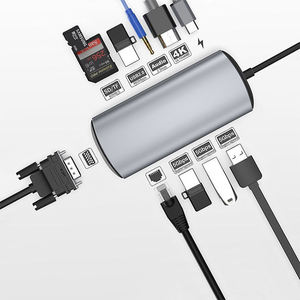 11 In1อะแดปเตอร์ <span class=keywords><strong>HDMI</strong></span> VGA 4K Thunderbolt 3ฮับพร้อมฮับ3.0 TF SD Reader ช่อง PD USB C Type-C ฮับสำหรับ MacBook pro/air สำหรับ ugreเพิ่มเติม - Product Image 1