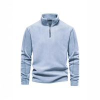 Blouson Bomber Homme Automne Hiver Nouveau Modèle Slim Col Montant Demi-Zip Manches Longues Respirant Extérieur Polaire Transfrontalier