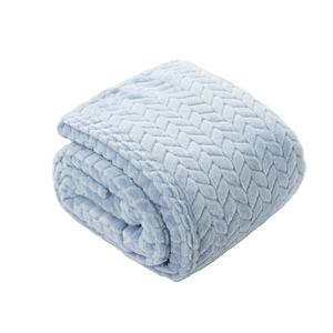 Couverture en molleton bleu clair pour canapé et lit, couvertures en flanelle jacquard douces et confortables, plaids chauds en peluche pour toutes les saisons - Product Image 1