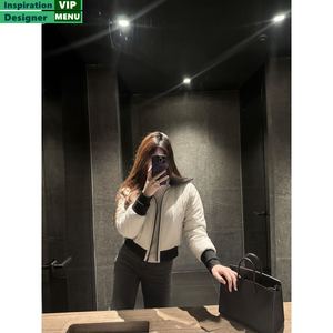 Chaqueta corta acolchada informal con cuello alto y cremallera para mujer, abrigo cálido de invierno para uso diario, chaquetas para mujer al por mayor - Product Image 1