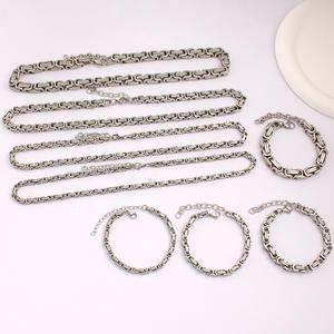 Mode Punk acier inoxydable 4mm 5mm 6mm 8mm Hip Hop vélo lien roi empereur byzantin chaîne colliers hommes - Product Image 4