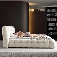 Lit king-size moderne et simple de style italien de luxe pour petits appartements, lit double en cuir avec certifications ROHS CE IOS9001 SGS