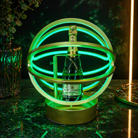 Orbe moderne éblouissant à couleurs changeantes pour support, logo personnalisable, présentoir de bouteilles LED lumineux pour boîte de nuit, lounge, bar