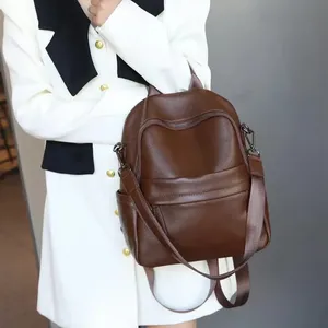 Mochila AndoBag para Mujer, Cuero Vacuno Genuino, Moda Casual, Gran Capacidad, Mochila de Viaje, Bolso de Mano con Cremallera para Mujer 8549 - Product Image 2