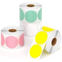 Pegatina circular de colores de caramelo, adhesivo de vinilo térmico, láser y Etiquetas de codificación de puntos para clasificación de archivos y organización de inventario