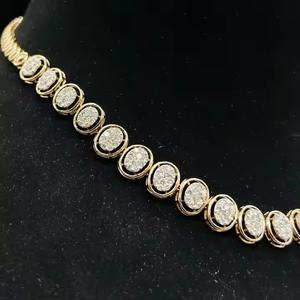 Elegante conjunto de collar de diamantes de oro de 14 quilates, joyería Premium de lujo para ocasiones especiales con diamantes naturales - Product Image 6