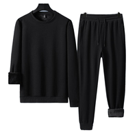 FESHO WEAR Cardigan à col rond pour homme, pull en maille de couleur unie, 100% polyester polaire anti-boulochage, manches longues, col rond, hiver