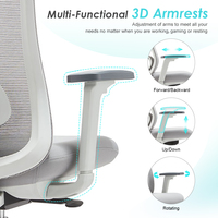 Chaises de bureau pivotantes haut de gamme avec support lombaire réglable, dossier haut, confortable, ergonomique, en maille