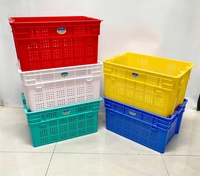 Caisses et paniers empilables en plastique PP pour le stockage de fruits, légumes et fruits de mer, options multicolores pour hôtel
