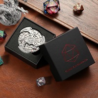 Rotierender Spinner-Würfel Metallrad DND Roulette-Würfel Multifunktionales RPG-Tischspiel-Zubehör Polyedrische Metallwürfel mit Geschenkbox