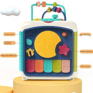 7 en 1 bébé musical six côtés activité cube jouet infantile forme cognition trieur perle labyrinthe piano main tambour apprentissage éducation jouet - Product Image 6