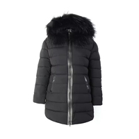 Big Luxury Custom Black Long Dicker Parka Daunen mantel Frauen Mit Pelz kragen