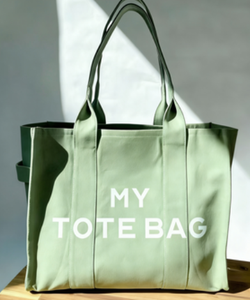Sac fourre-tout en toile de coton biologique réutilisable avec poche, sacs fourre-tout en toile avec logo imprimé personnalisé pour femmes - Product Image 5