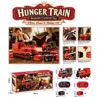 Ferngesteuerter Dampfzug für Kinder 2,4G RC Lokomotive Spielzeug mit Dampfsprühgeräusch und Magnetwagen für Jungen Mädchen Geburtstagsgeschenk