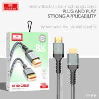 EARLDOM Hochwertiges 8K HD-Kabel 48 Gbit/s Speed Audio Video Kabel Full HD 1080P für Kamera/DV und DVD-Player Twisted Pair