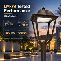 Lampe de jardin extérieure décorative de haute qualité, double tête LED, en aluminium, IP66, étanche AC, pour cour et allée