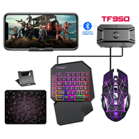 Nouveau T-Wolf TF950 Clavier à une main 40 touches 5-en-1 rétroéclairé RGB LED, Souris, Tapis de souris, Convertisseur, Ensemble Throne, Clavier pour PC Gamer et Téléphone
