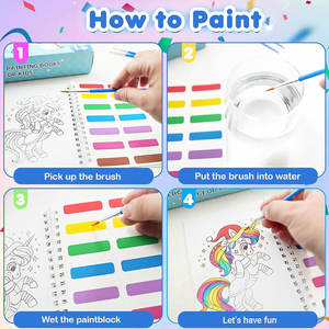 สมุดระบายสีน้ำวิเศษ พร้อมพู่กัน ลายการ์ตูนสัตว์  สมุดระบายสีแบบกำหนดเอง สำหรับเด็กเล็ก เสริมสร้างทักษะด้านศิลปะและการเรียนรู้ - Product Image 3