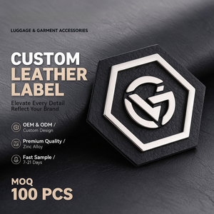 Étiquette personnalisée en métal et cuir PU, patch de marque sur mesure pour chemisiers, bérets, sacs banane, châles en lin, bottes décontractées - Product Image 1