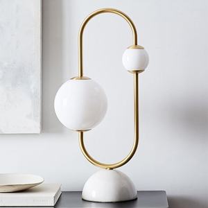 New Style Minimalist Study Bedroom Bedside Table <b>Lamp</b> Bedside Led Glass Marble Nordic Table <b>Lamp</b> White - Product Image 6