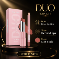 Kit lèvres 2 en 1 : crayon contour des lèvres et rouge à lèvres mat, imperméable, anti-bavures, 8 teintes, ensemble de maquillage cosmétique pour les lèvres