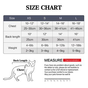 ชุดป้องกันพิมพ์โพลีเอสเตอร์สำหรับสัตว์เลี้ยงเสื้อยืดสำหรับฤดูหนาวฆ่าเชื้อสำหรับแมวชุดป้องกันการพิมพ์ลายโพลีเอสเตอร์สำหรับใส่พักฟื้นไซส์ XS-L - Product Image 5