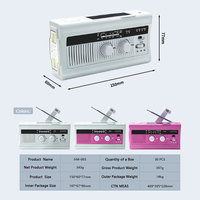 Radio à manivelle pour la prévention des catastrophes au Japon, AM/FM, ondes courtes, charge solaire, lampe torche LED, équipement d'urgence domestique