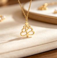 Collier de Noël anti-ternissement, bijoux personnalisés pour femme, pendentif étoile et sapin de Noël, bijoux de fêtes de Noël