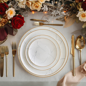 Platos de Cena de Mármol Verde, <span class=keywords><strong>Vajilla</strong></span> de Porcelana con Textura Cerámica, Apta para Lavavajillas, para Bodas y Fiestas - Product Image 5