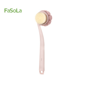 FaSoLa Massage Scrub <b>Brush</b> <b>Long</b> <b>Handle</b> Soft Bristles 3 In 1 Bath <b>Brush</b> For Back Exfoliation And Cleaning - Product Image 2