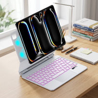 Nouvel Étui Clavier Magnétique Magique avec Pavé Tactile Multi-Touch, Conception Mécanique Ultra-Mince, Rétroéclairage 7 Couleurs, Sans Fil BT pour iPad Pro 13 pouces