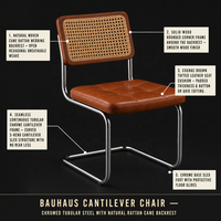 Chaise de salle à manger d'hôtel moderne de luxe, revêtement en cuir, rotin, métal, sans accoudoirs, dossier pour la maison, le bureau ou l'appartement