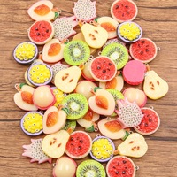 P27 Harsen Gemengde Fruitplakjes Charms Mini Watermeloen Kiwi Dragon Fruit Hangertjes voor DIY Sieraden maken Benodigdheden Groothandel