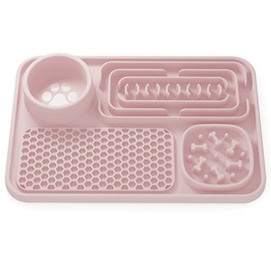 Large <b>Silicone</b> Dog Lick and Slow Feeding <b>Mat</b> with Integrated Bowl - Product Image 5