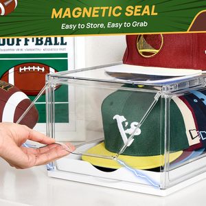 Vtopmart Set di 2 Organizzatori per Cappelli da Baseball in PVC a 6 Pannelli, Supporto Regolabile Trasparente con Vassoio Scorrevole Impilabile, Contiene <span class=keywords><strong>12</strong></span> Cappelli - Product Image 4