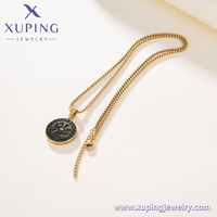 T001290365 Collier Pendentif Rond Émaillé XUPING Viking Vegvisir, Amulette Rune Nordique, Chaîne Boîte pour Hommes, Bijoux Vintage