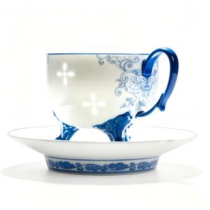 Ensemble de café en <span class=keywords><strong>porcelaine</strong></span> fine écologique de qualité supérieure, 10 pièces, design translucide à motif de grain de riz, <span class=keywords><strong>service</strong></span> élégant pour le thé de l'après-midi - Product Image 4