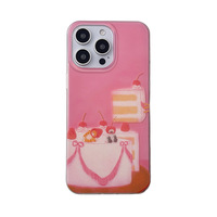 Coque rigide antichoc en TPU IMD de qualité supérieure avec motif de chat rose pour 16/15/17