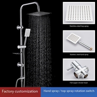 Ensemble de Douche Intégré en Acier Inoxydable avec Valve Céramique, Support Mural à Jet, Porte-Savon pour Salle de Bain d'Appartement, Tête de Douche Pressurisée pour Baignoire