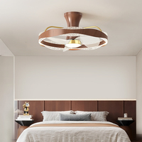 Ventilador de Techo Moderno de 21 Pulgadas con Luz, Control Remoto, 6 Velocidades, Lámpara LED para Dormitorio, Baño, Hierro, Flor, Bldc, Retráctil, Cromado